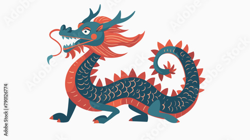 Dragon year symbol. Asian Chinese zodiac monster. 