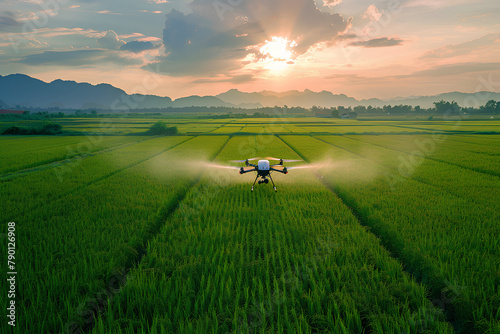 spray paddy fields using drones