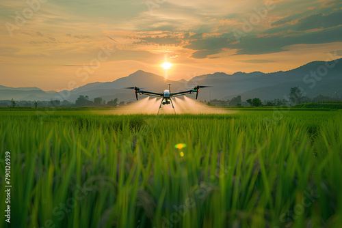 spray paddy fields using drones