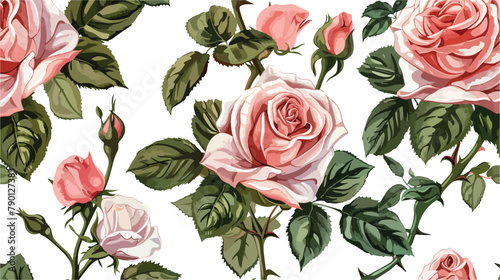 Elegant floral seamless pattern with beautiful roses