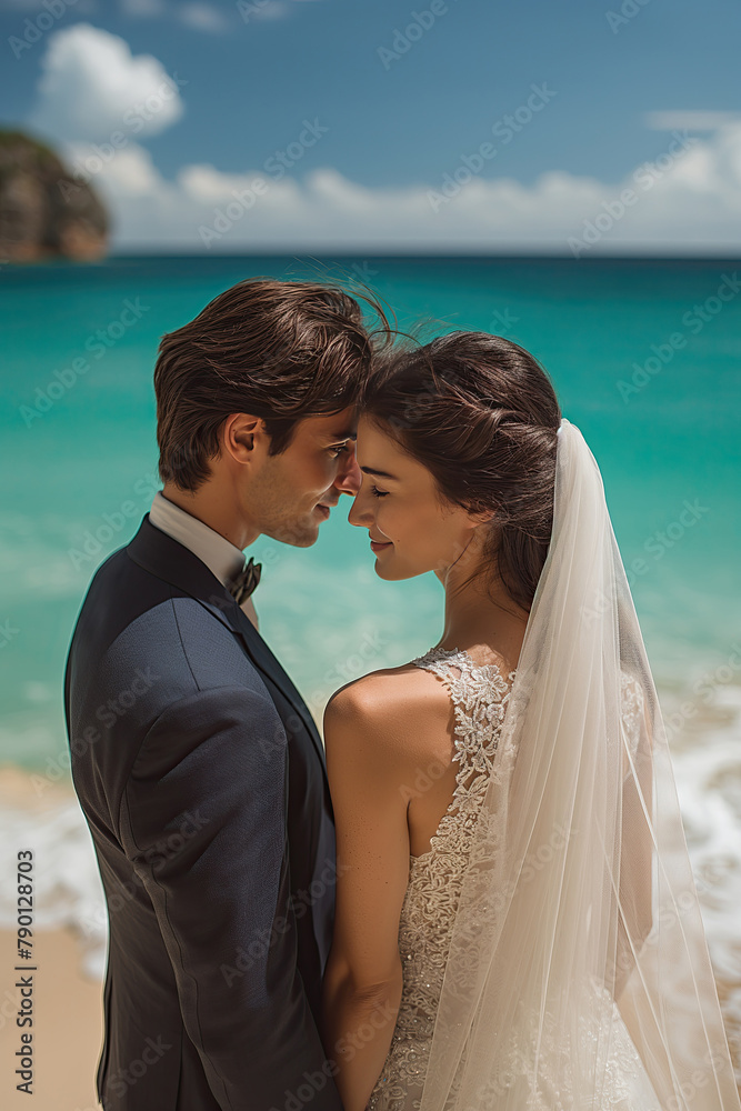 Wedding couple on the beach. Wedding couple on the beach.