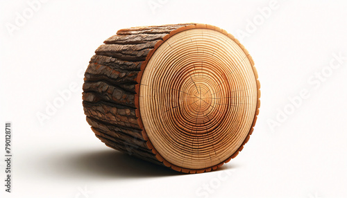 a wooden log cut to show the rings clearly
