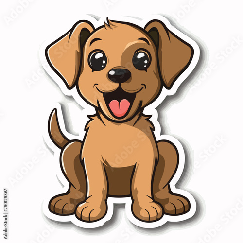 a cartoon dog sitting and smiling