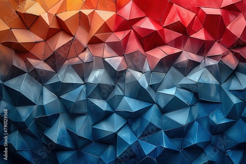 red and Blue structure style illustration. Scince polygonal image copy space for text photo