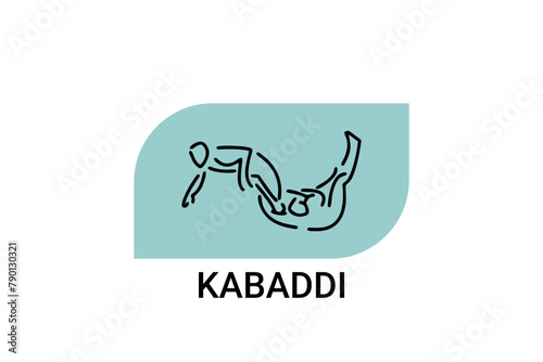 Kabaddi sport vector line icon. sportman practicing kabaddi. vector sign. sport pictogram illustration photo