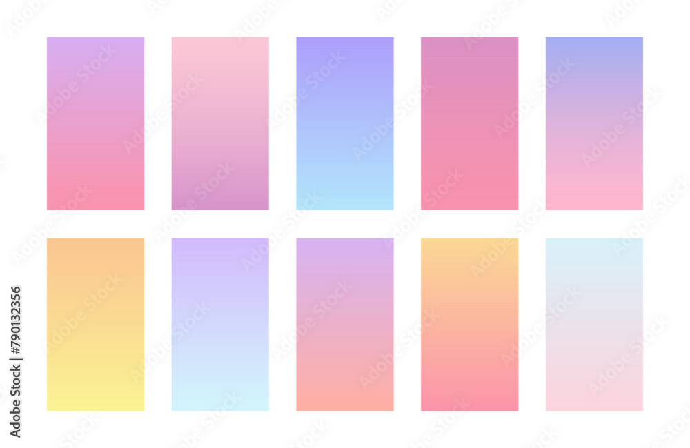 Set of colorful gradient backgrounds. Vector illustration. 