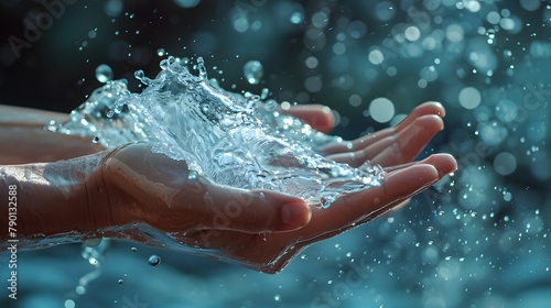 Hand Splashing Water illustration
