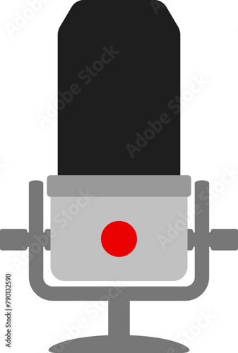 Cartoon microphone with stand illustration