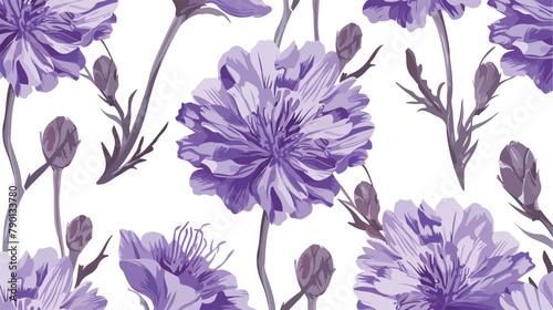 Gorgeous botanical seamless pattern with blooming pur photo