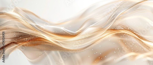 abstractwhite and bege background with flowing golden lines, kitchen glass