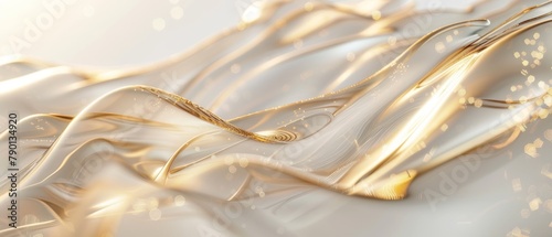 abstractwhite and bege background with flowing golden lines, kitchen glass