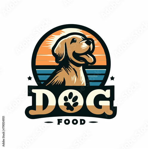 Logo pet food cibo per cani labrador colorato su sfondo trasparente 