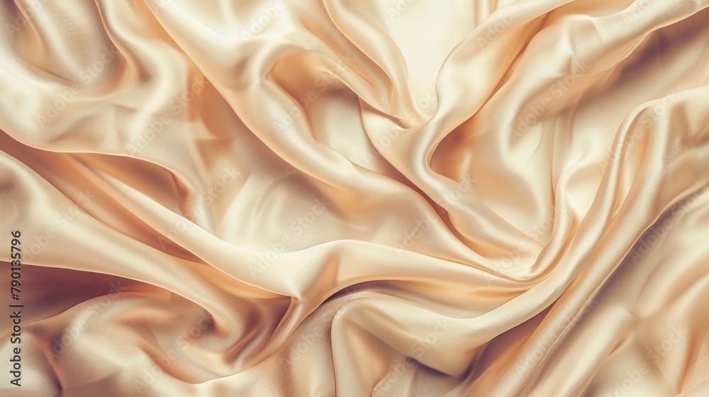Stylish backdrop in beige cream silk satin. Draped fabric. Creamy light background. Template. Top view table. Full banner. Panoramic. Soft folds. Sepia toned. Vintage retro. Stylish backdrop in beige cream silk satin. Draped fabric. Creamy light background. Template. Top view table. Full banner. Panoramic. Soft folds. Sepia toned. Vintage retro.