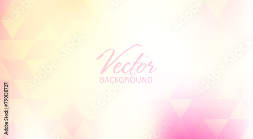 Minimal light color gradient background with translucent pink and yellow triangles. Vector