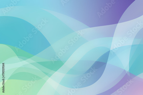 Abstract wavy background in white, mint and purple colors. Wallpaper, background.
