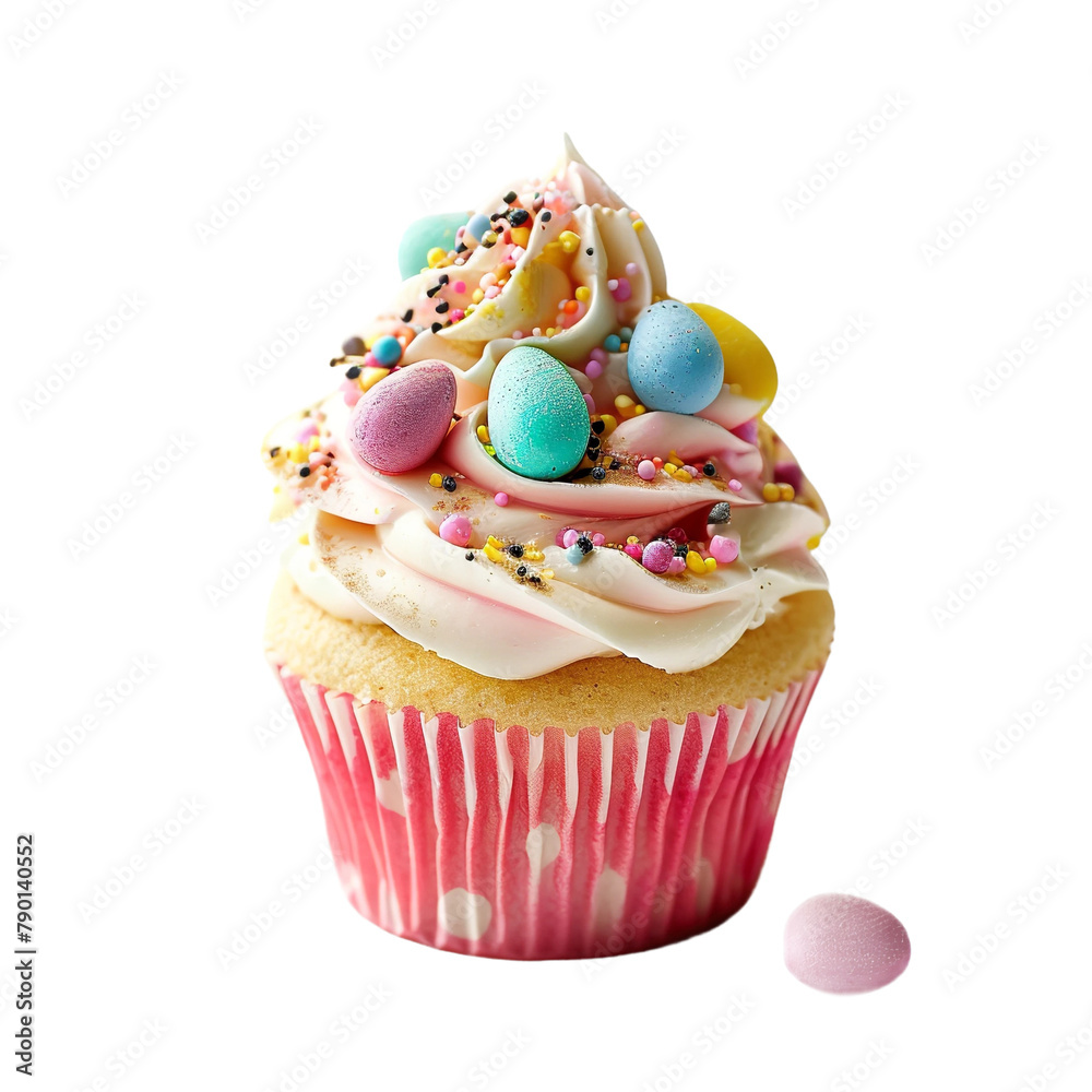 Tasty and Fresh Cupcake Desk Cable Isolated On White Background Tasty and Fresh Cupcake Desk Cable Isolated On White Background