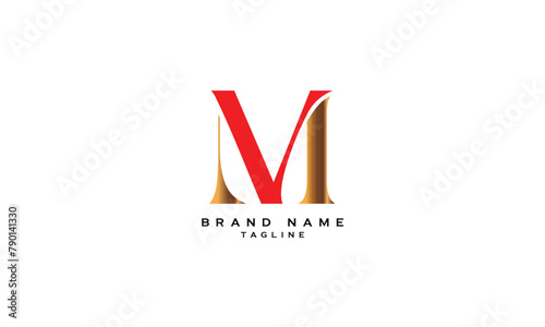 MV, VM, Abstract initial monogram letter alphabet logo design