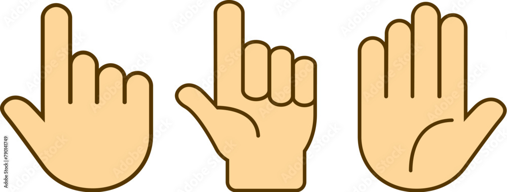 Human hand with pointing finger vector cartoon