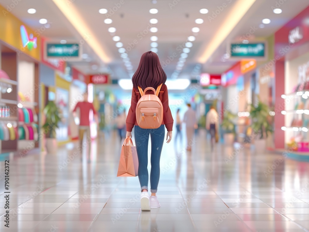 3D animated shopping aide in virtual mall