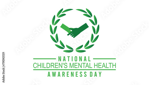 National Children's Mental health awareness day observed every year in May. Template for background, banner, card, poster with text inscription.