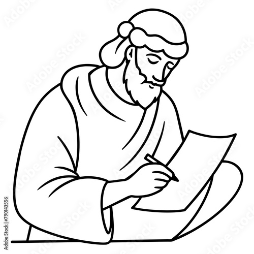 Concept of an ancient-scribe-at-work - Vector - Vector art - Vector illustration - Vector design - Latest Vector - Ultimate Vector - Premium Vector