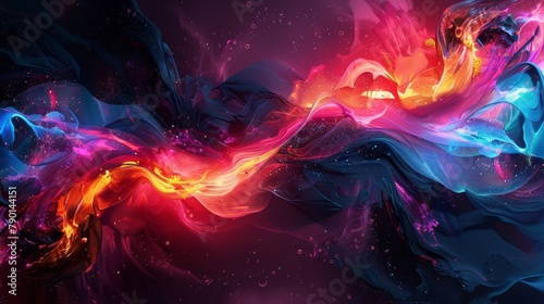 /imagine: prompt: A digital painting of a colorful nebula in space with vibrant colors of blue, purple, red, and orange.
