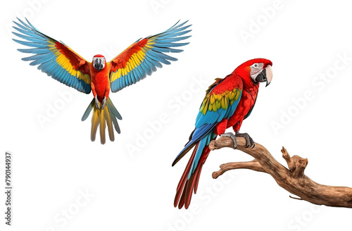 Brazil Macaw Standing Isolated on Transparent Png Background © Nattapol