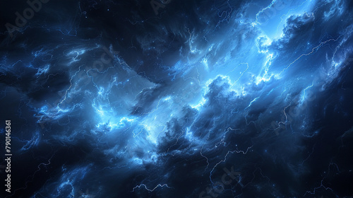 A solitary ribbon of azure vapor drifts aimlessly in the vast expanse  its ethereal form reminiscent of a crackling lightning bolt  illuminating the darkness with its electrifying presence.