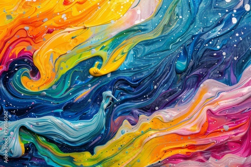 Colorburst chaos. Abstract waves of vivid colors
