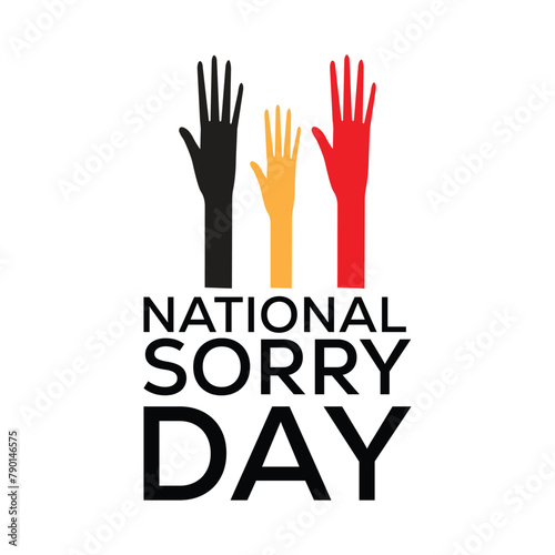National Sorry Day observed every year in May. Template for background, banner, card, poster with text inscription.