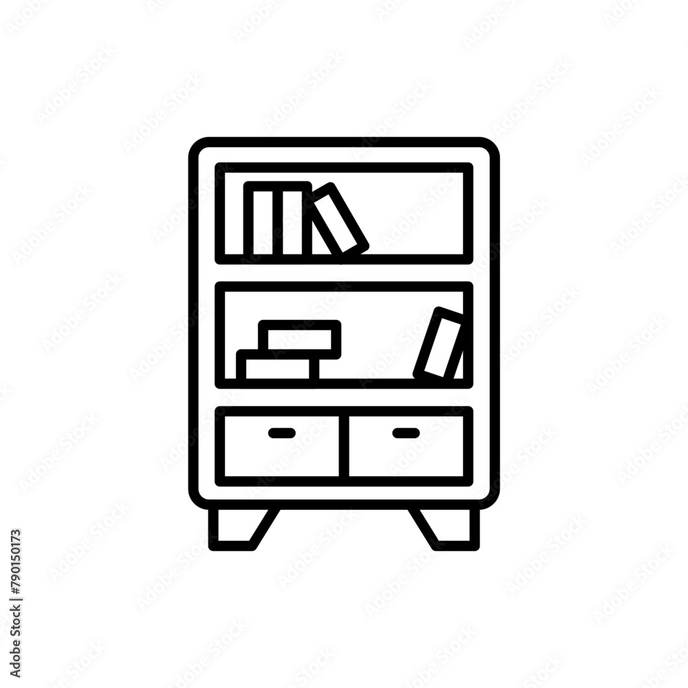 Bookshelf outline icons, minimalist vector illustration ,simple transparent graphic element .Isolated on white background Bookshelf outline icons, minimalist vector illustration ,simple transparent graphic element .Isolated on white background