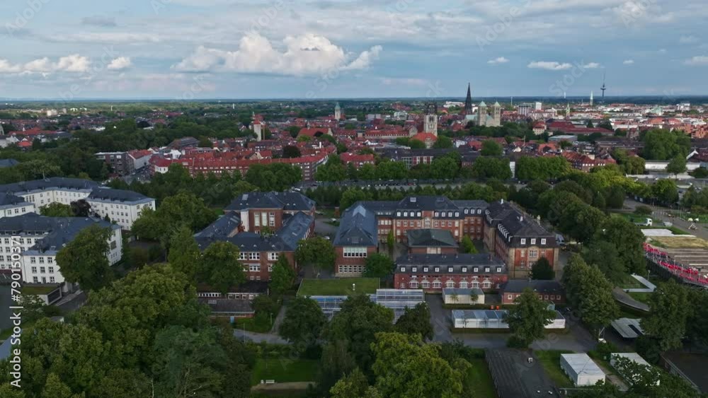 An aerial drone view of the old city ( Altstadt ) of Münster , Germany . An aerial drone view of the old city ( Altstadt ) of Münster , Germany .
