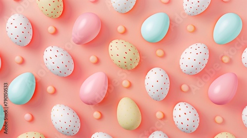 Egg pattern on pastel background