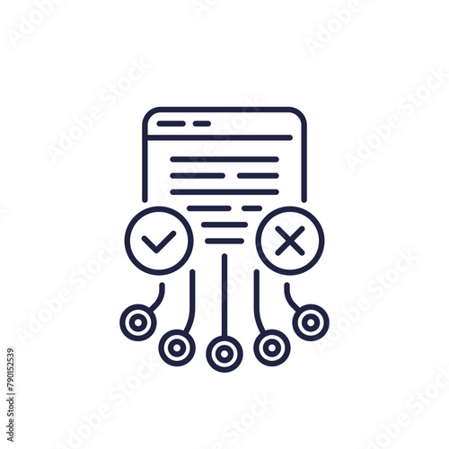 load testing line icon, multiple users accessing website