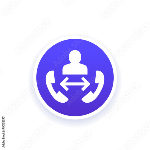 phone call round icon, vector