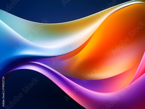 Ethereal Gradient Flows - Captivating Waves of Vibrant Color Swirling in a Futuristic Digital Landscape