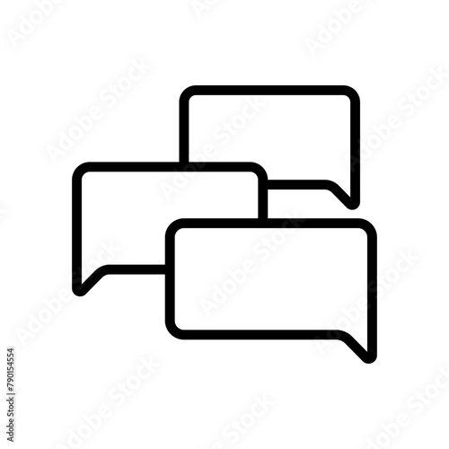 Chat outline vector icon isolated on white background. Chat line vector icon for web, mobile and ui design