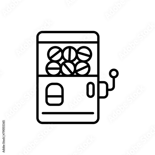 Gachapon outline icons, minimalist vector illustration ,simple transparent graphic element .Isolated on white background