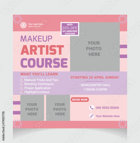 Makeup artist masterclass social media post