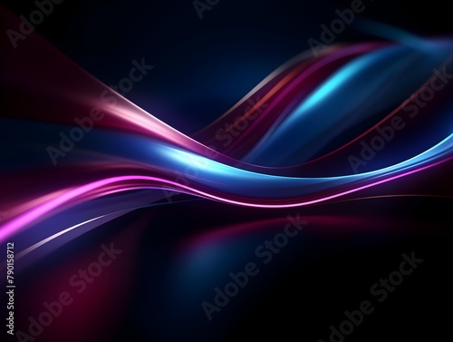 Mesmerizing Futuristic Abstract Background with Vibrant Neon Waves and Shimmering Bokeh Lights