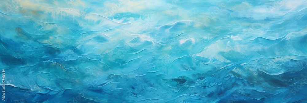 Abstract Seascape Background. Layered Brushstrokes Of Sea Blue Waves. Generative AI Abstract Seascape Background. Layered Brushstrokes Of Sea Blue Waves. Generative AI