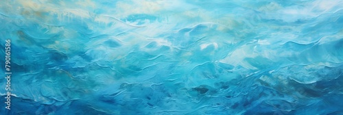 Abstract Seascape Background. Layered Brushstrokes Of Sea Blue Waves. Generative AI