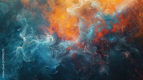 An abstract canvas where smoke weaves into a complex network, resembling a neural map pulsing with knowledge. photo