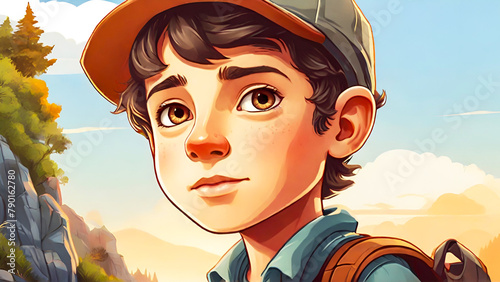 portrait of a child in cartoon style.