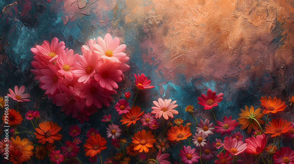 flower heart background flower heart background