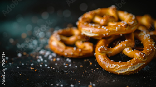 pretzels on a wooden background photo