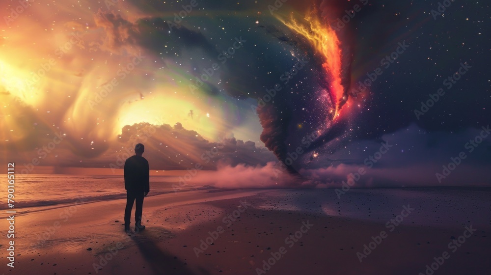 Depict the moment of creative inspiration as a supernova, bursting with a spectrum of colors across the cosmos Depict the moment of creative inspiration as a supernova, bursting with a spectrum of colors across the cosmos