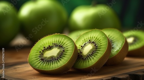 kiwi fruit on a wooden table