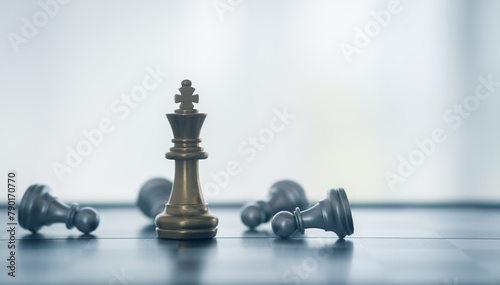 gold  knight Against whithe background, International chess, ideas and competition and strategy, chess board game competition business concept.