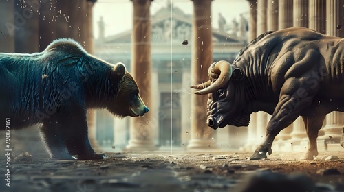 Market Symbolism: The Tension Between Bear and Bull photo